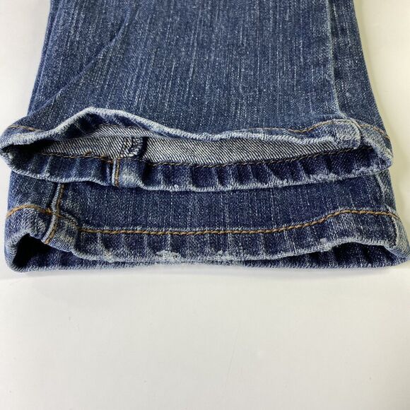 DKNY Boot Cut Jeans Womens 6 Distressed Denim Straight Leg Mid Rise - Picture 10 of 12